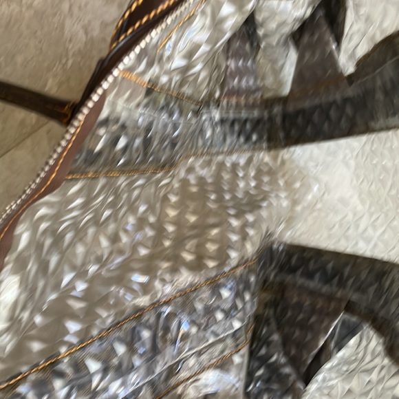 PVC Patent Zucca Spalmati Large Mixed Media B Mix Tote Multicolor Brown/ Tobacco - Picture 7 of 9